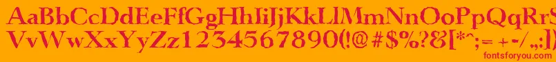 LingwoodrandomBold Font – Red Fonts on Orange Background