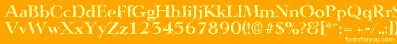 Fonte LingwoodrandomBold – fontes amarelas em um fundo laranja