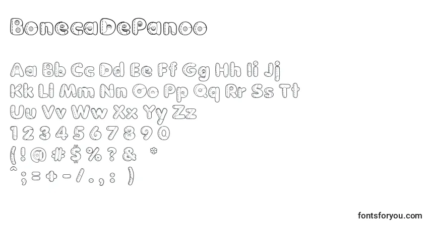 Schriftart BonecaDePanoo – Alphabet, Zahlen, spezielle Symbole