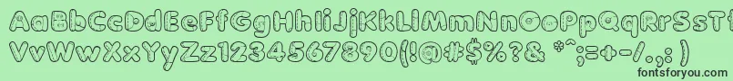 BonecaDePanoo Font – Black Fonts on Green Background