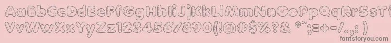 Czcionka BonecaDePanoo – szare czcionki na różowym tle