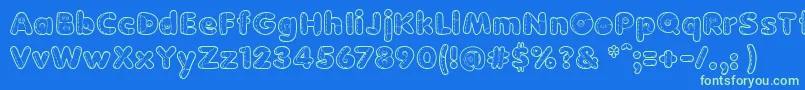 BonecaDePanoo Font – Green Fonts on Blue Background