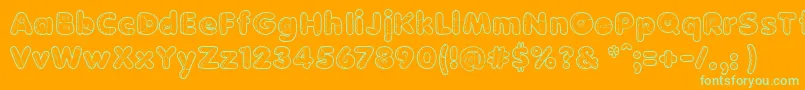 BonecaDePanoo Font – Green Fonts on Orange Background