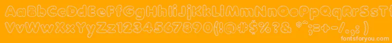 BonecaDePanoo-fontti – vaaleanpunaiset fontit oranssilla taustalla