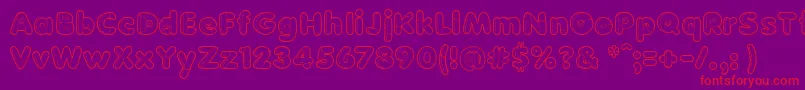 BonecaDePanoo Font – Red Fonts on Purple Background