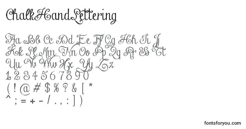 A fonte ChalkHandLettering – alfabeto, números, caracteres especiais