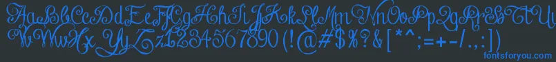 ChalkHandLettering Font – Blue Fonts on Black Background