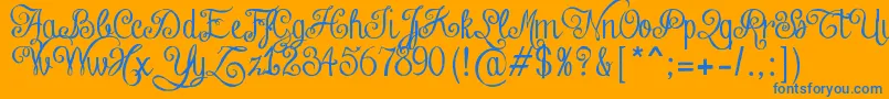 ChalkHandLettering Font – Blue Fonts on Orange Background