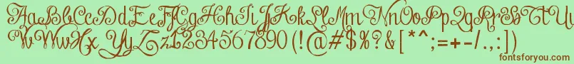 ChalkHandLettering Font – Brown Fonts on Green Background