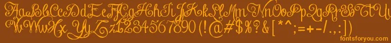 ChalkHandLettering Font – Orange Fonts on Brown Background