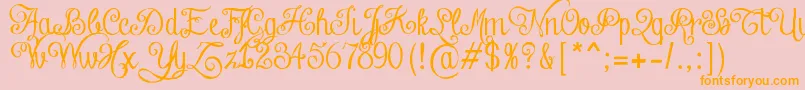 ChalkHandLettering Font – Orange Fonts on Pink Background