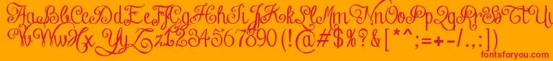 ChalkHandLettering Font – Red Fonts on Orange Background