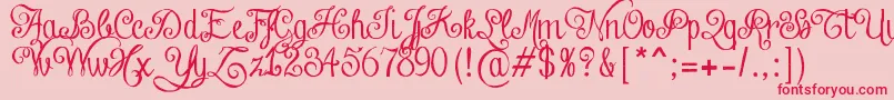 ChalkHandLettering Font – Red Fonts on Pink Background