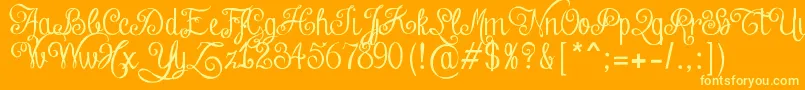 ChalkHandLettering Font – Yellow Fonts on Orange Background