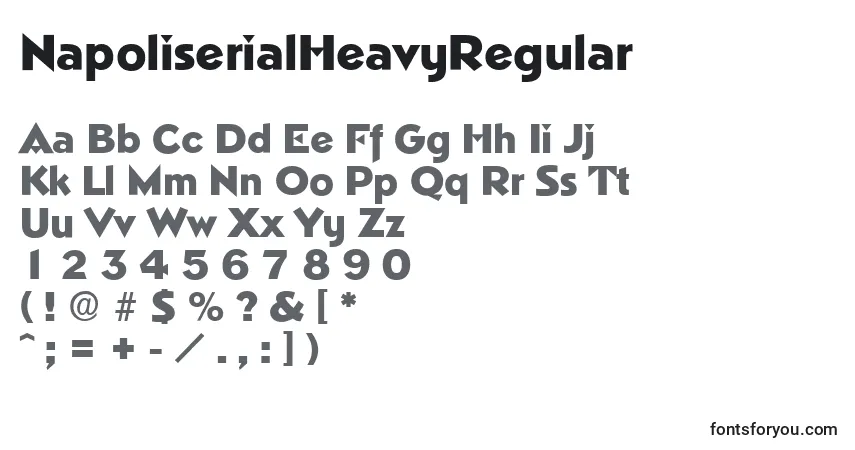 A fonte NapoliserialHeavyRegular – alfabeto, números, caracteres especiais