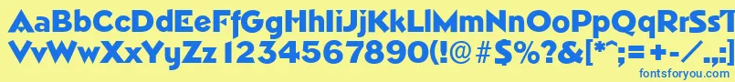 NapoliserialHeavyRegular Font – Blue Fonts on Yellow Background