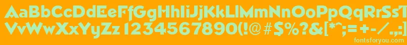 NapoliserialHeavyRegular Font – Green Fonts on Orange Background