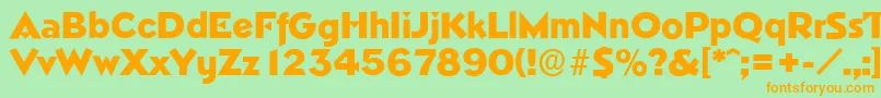 NapoliserialHeavyRegular Font – Orange Fonts on Green Background