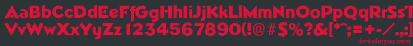 NapoliserialHeavyRegular Font – Red Fonts on Black Background
