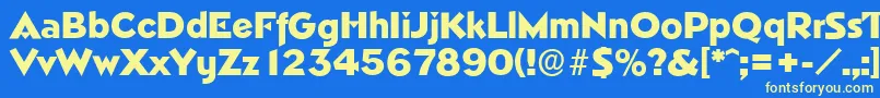 NapoliserialHeavyRegular Font – Yellow Fonts on Blue Background