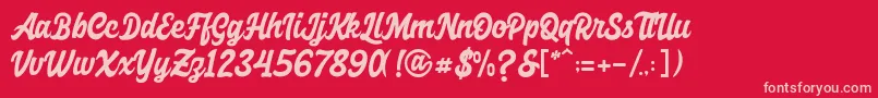 AxettacDemo Font – Pink Fonts on Red Background