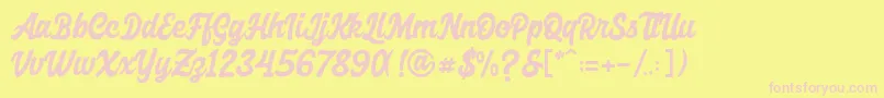 AxettacDemo Font – Pink Fonts on Yellow Background