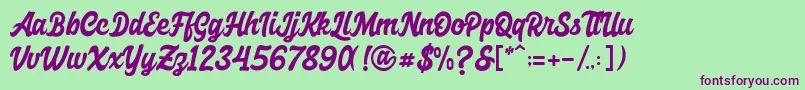AxettacDemo Font – Purple Fonts on Green Background
