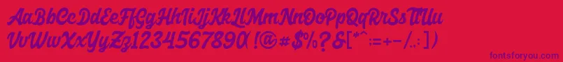 AxettacDemo-Schriftart – Violette Schriften auf rotem Hintergrund
