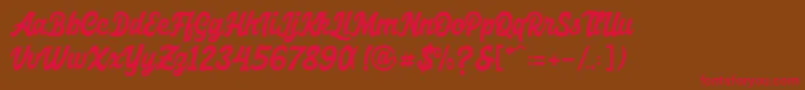 AxettacDemo Font – Red Fonts on Brown Background