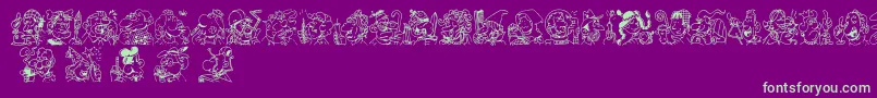 Trognes Font – Green Fonts on Purple Background