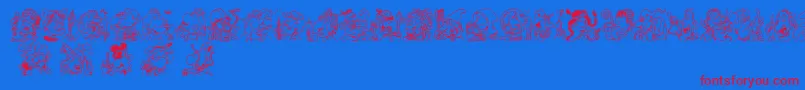 Trognes Font – Red Fonts on Blue Background