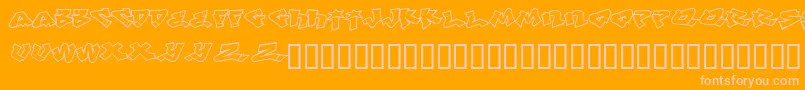 LhfDefWriterBase Font – Pink Fonts on Orange Background