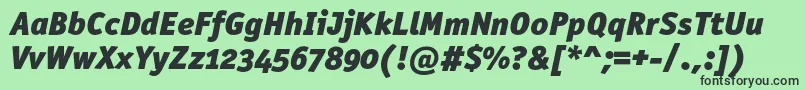 OfficinasansblackoscItalic Font – Black Fonts on Green Background