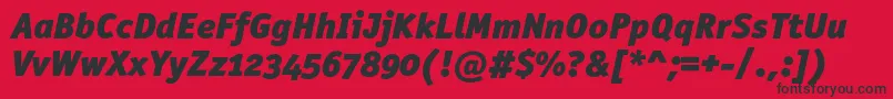 OfficinasansblackoscItalic Font – Black Fonts on Red Background