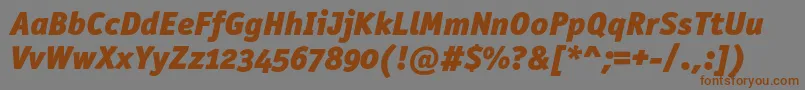 Шрифт OfficinasansblackoscItalic – коричневые шрифты на сером фоне