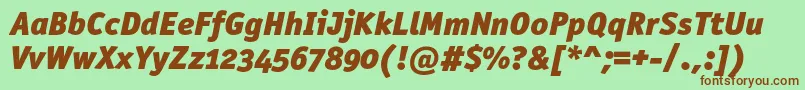 OfficinasansblackoscItalic Font – Brown Fonts on Green Background