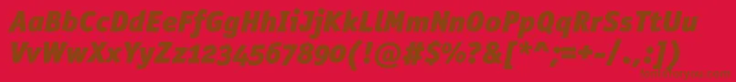 フォントOfficinasansblackoscItalic – 赤い背景に茶色の文字