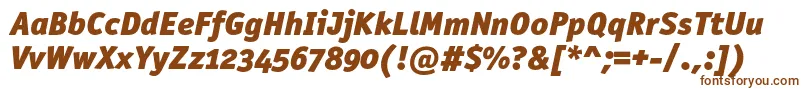 OfficinasansblackoscItalic-fontti – ruskeat fontit valkoisella taustalla