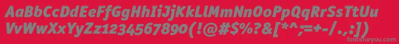 OfficinasansblackoscItalic Font – Gray Fonts on Red Background