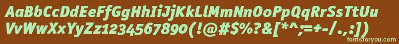 OfficinasansblackoscItalic Font – Green Fonts on Brown Background