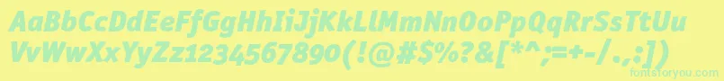 Шрифт OfficinasansblackoscItalic – зелёные шрифты на жёлтом фоне