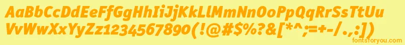 OfficinasansblackoscItalic Font – Orange Fonts on Yellow Background