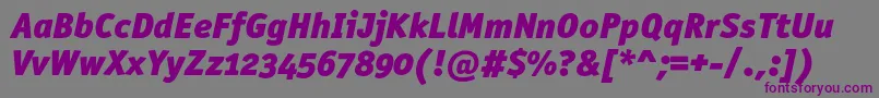 Шрифт OfficinasansblackoscItalic – фиолетовые шрифты на сером фоне