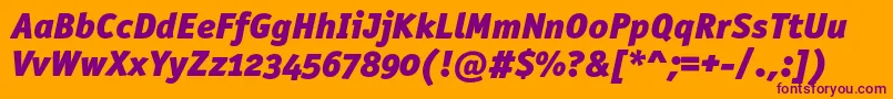 OfficinasansblackoscItalic-fontti – violetit fontit oranssilla taustalla