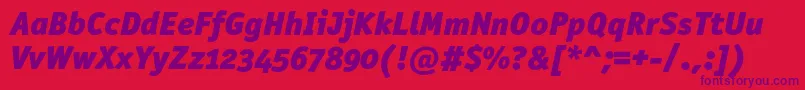 OfficinasansblackoscItalic Font – Purple Fonts on Red Background
