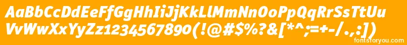 OfficinasansblackoscItalic Font – White Fonts on Orange Background