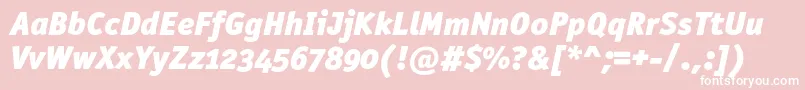 OfficinasansblackoscItalic Font – White Fonts on Pink Background