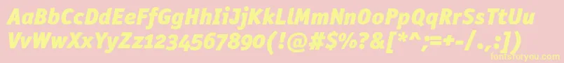 OfficinasansblackoscItalic Font – Yellow Fonts on Pink Background