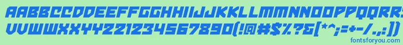 BulletproofbbItal Font – Blue Fonts on Green Background