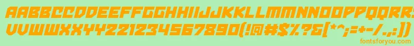 BulletproofbbItal Font – Orange Fonts on Green Background